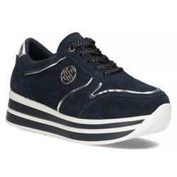Skórzane Sneakersy Filippo DP3682/22 NV granatowe