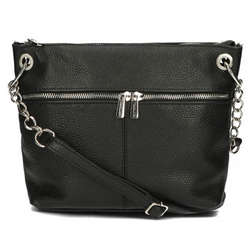 Torebka Toscanio Listonoszka Skórzana C9 czarna