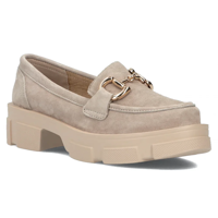 Skórzane półbuty na platformie Filippo DP6100/24 TP taupe