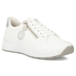 Skórzane sneakersy Rieker N6508-80 białe