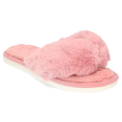 Kapcie futrzane japonki różowe