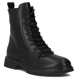 Skórzane botki Filippo DBT7250/25 BK czarne
