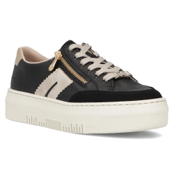 Skórzane sneakersy Rieker M1912-00 czarne