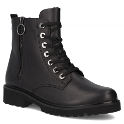 Skórzane botki Remonte D8671-01 czarne