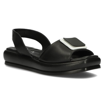 Skórzane sandały Filippo DS3902/22 BK czarne
