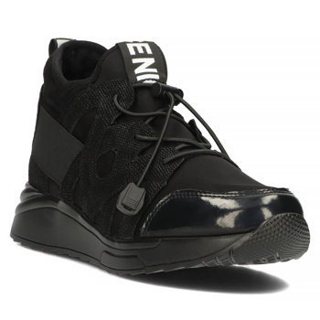 Skórzane sneakersy Filippo DP4168/22 BK czarne