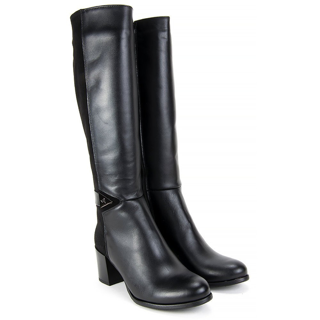 Kozaki FILIPPO 2070 czarne lico + welur