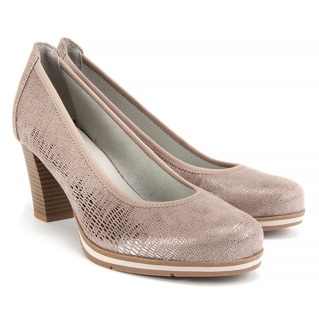 Półbuty Jana 8-22407-28 393 Taupe Met Stru.
