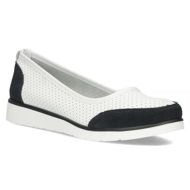 Skórzane półbuty Filippo DP4524/23 WH NV białe
