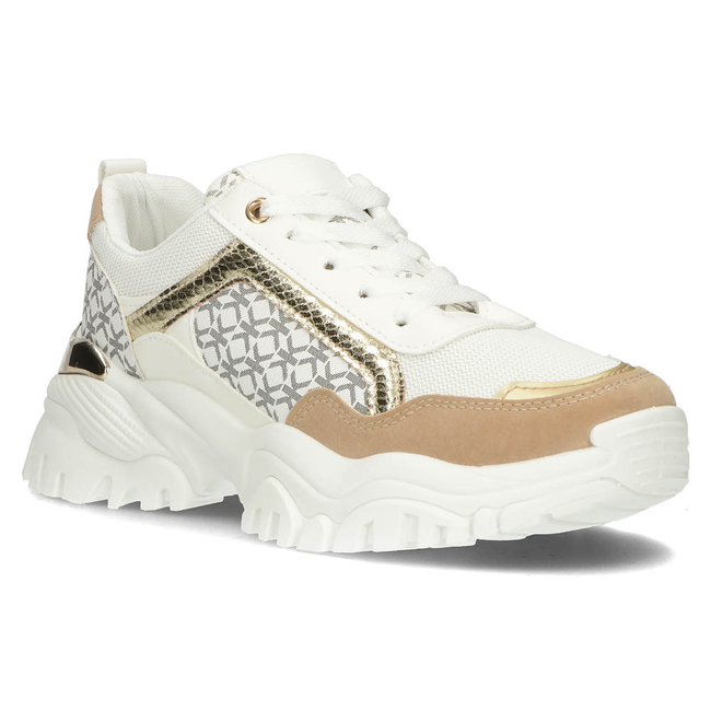 Sneakersy Filippo BB116 biało-beżowe