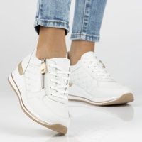 Skórzane sneakersy Remonte D3211-80 białe